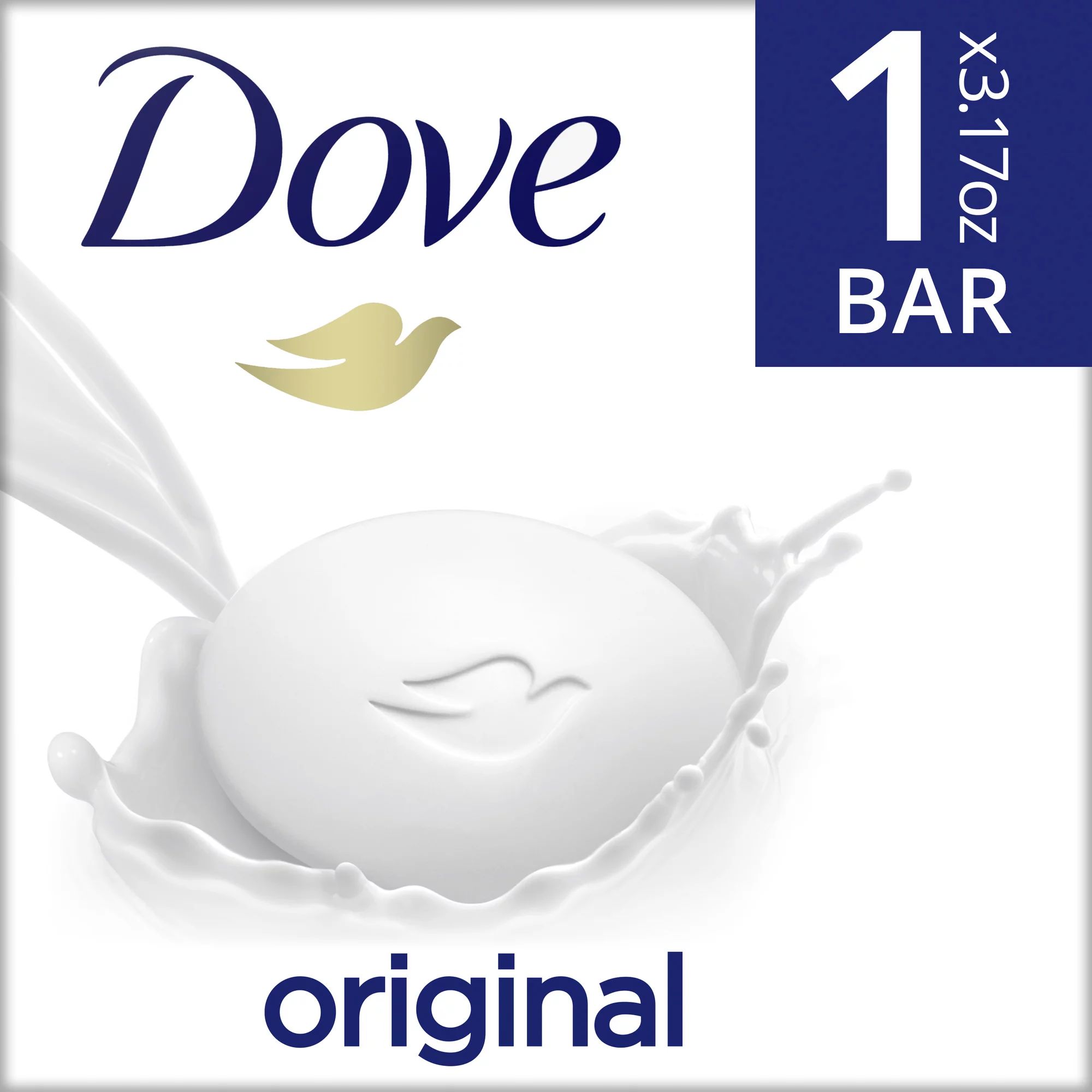 Dove Beauty Bar Original Gentle Skin Cleanser More Moisturizing Than Bar Soap, 3.17 oz | Walmart (US)