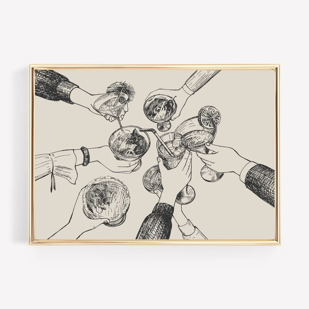 Cheers Print Bar Cart Wall Decor Cheers Sign Cheers - Etsy | Etsy (US)