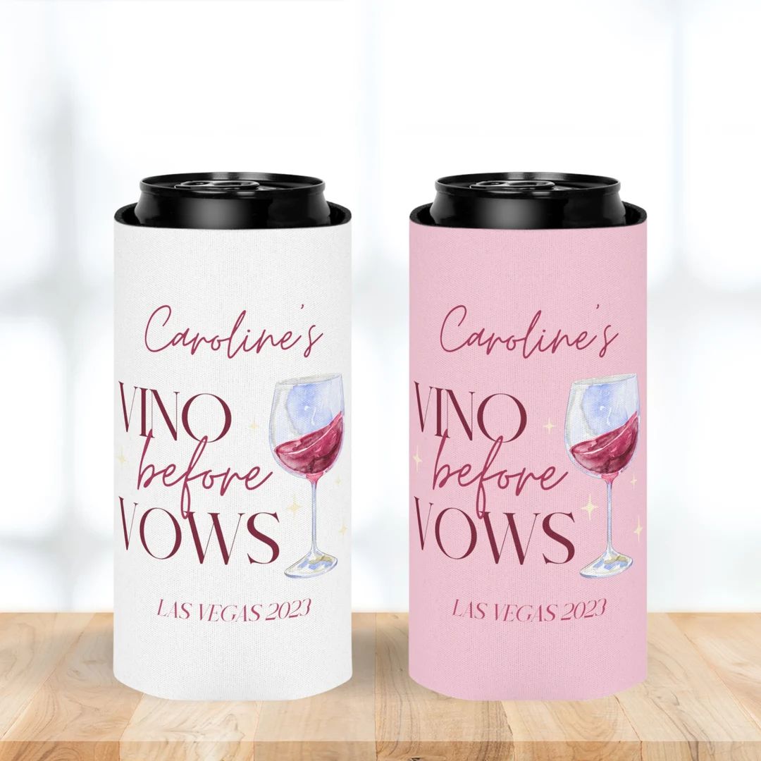 Vino Before Vows Can Coolers, Wine Party Favors, Winery Bachelorette Party, Skinny Can Cooler, Na... | Etsy (US)