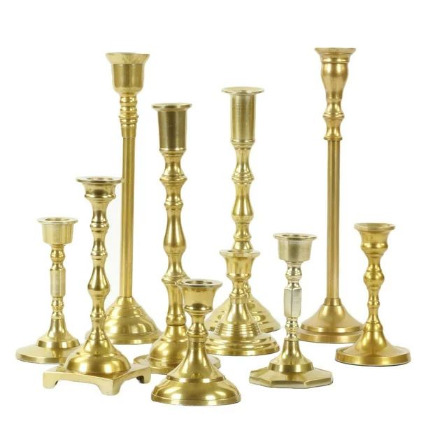 Koyal Wholesale Gold Mixed Taper Holders, Set of 10, Mismatched Candlesticks Set, Bohemian Decora... | Walmart (US)