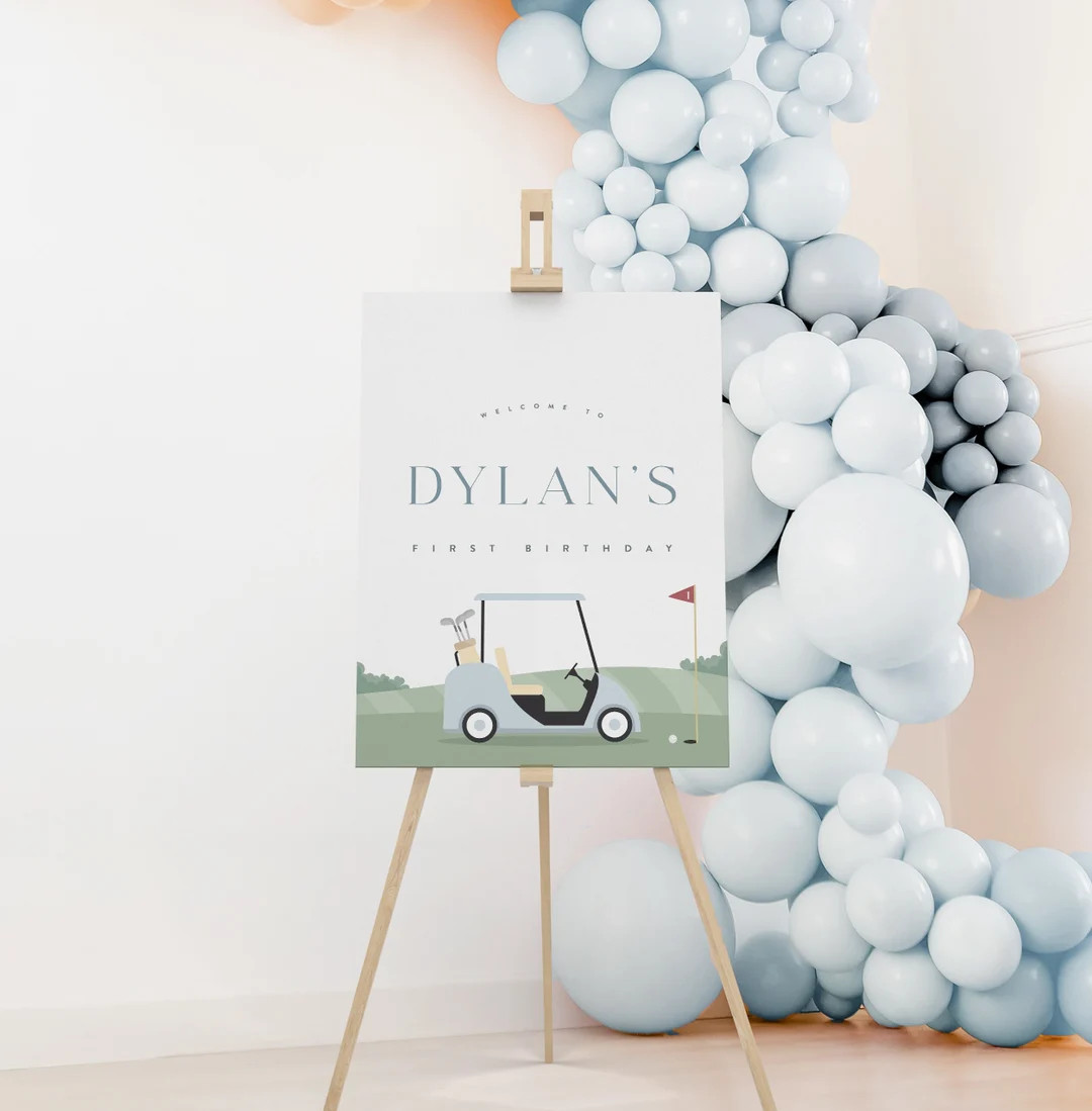 Golf Party Welcome Sign, Golf Birthday Par-tee, Hole-in-one Golf Birthday Printable Modern Golf, ... | Etsy (US)