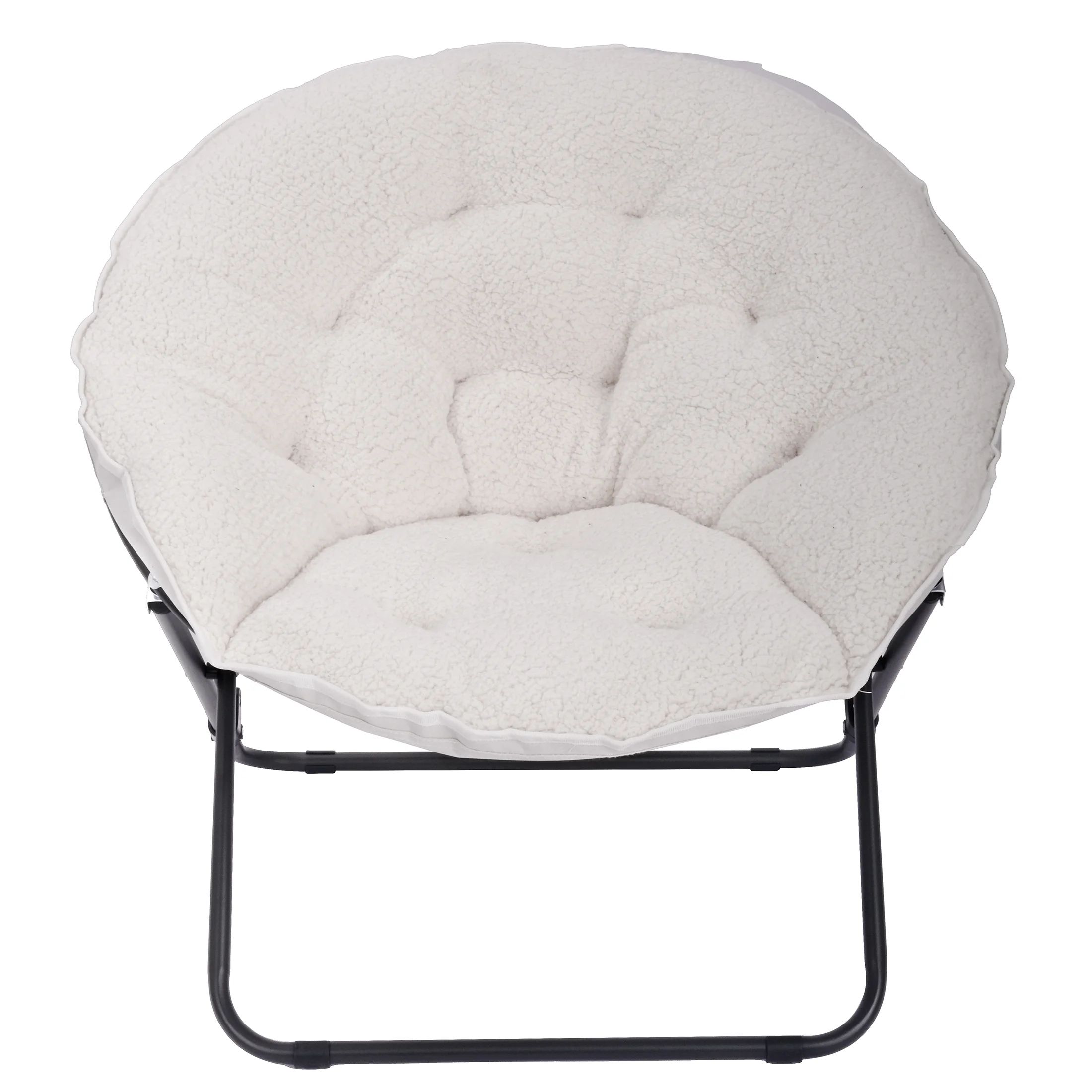 Mainstays Saucer Chair for Kids and Teens, White Faux Shearling | Walmart (US)