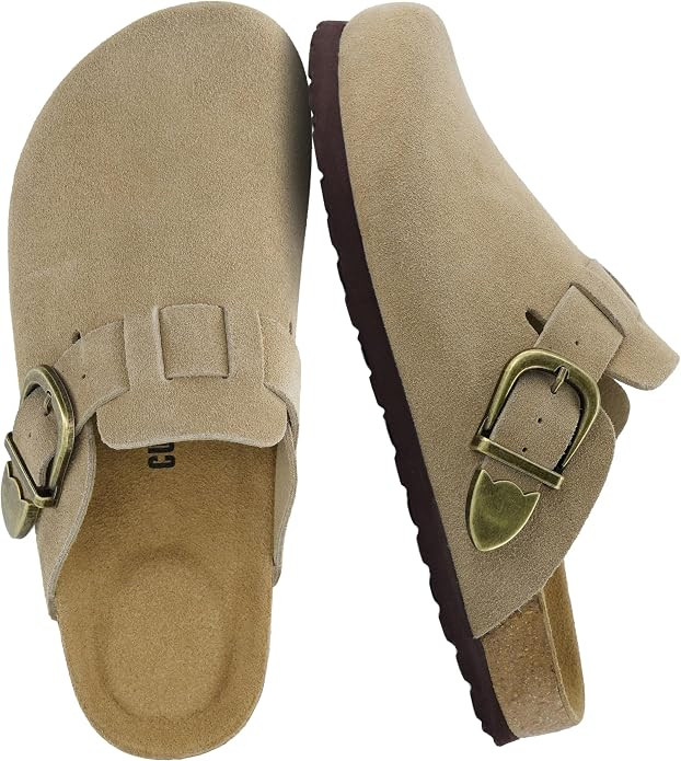 CUSHIONAIRE Hamlet Genuine Leather Suede Clogs for Women, Slip On Shoes with Detailed Metal Buckl... | Amazon (US)