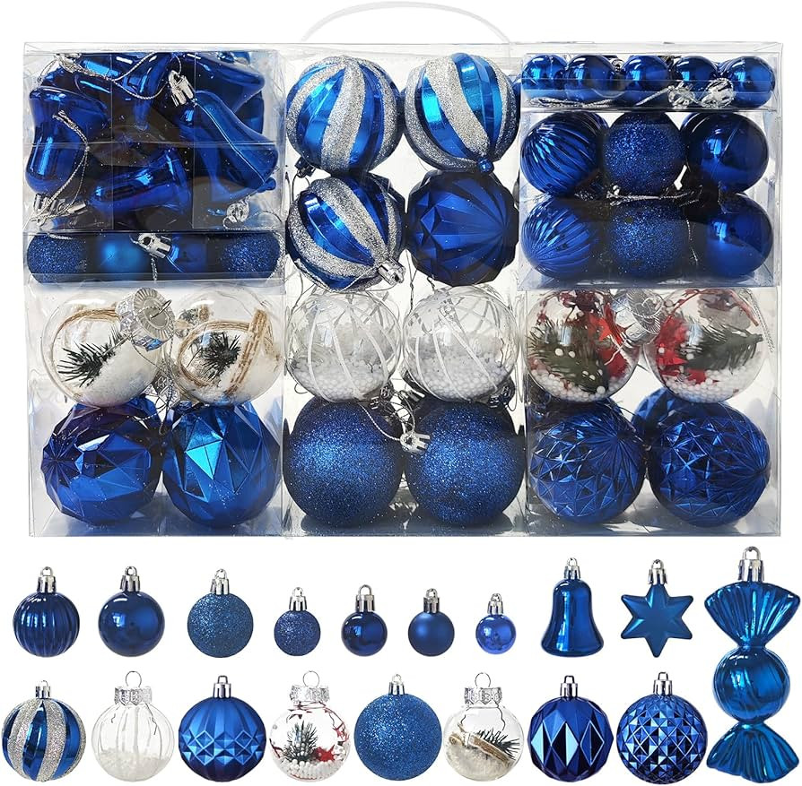 ILLUMINEW 111-Pack Christmas Balls Ornaments,Assorted Shatterproof Christmas Ornaments Set, Luxur... | Amazon (US)