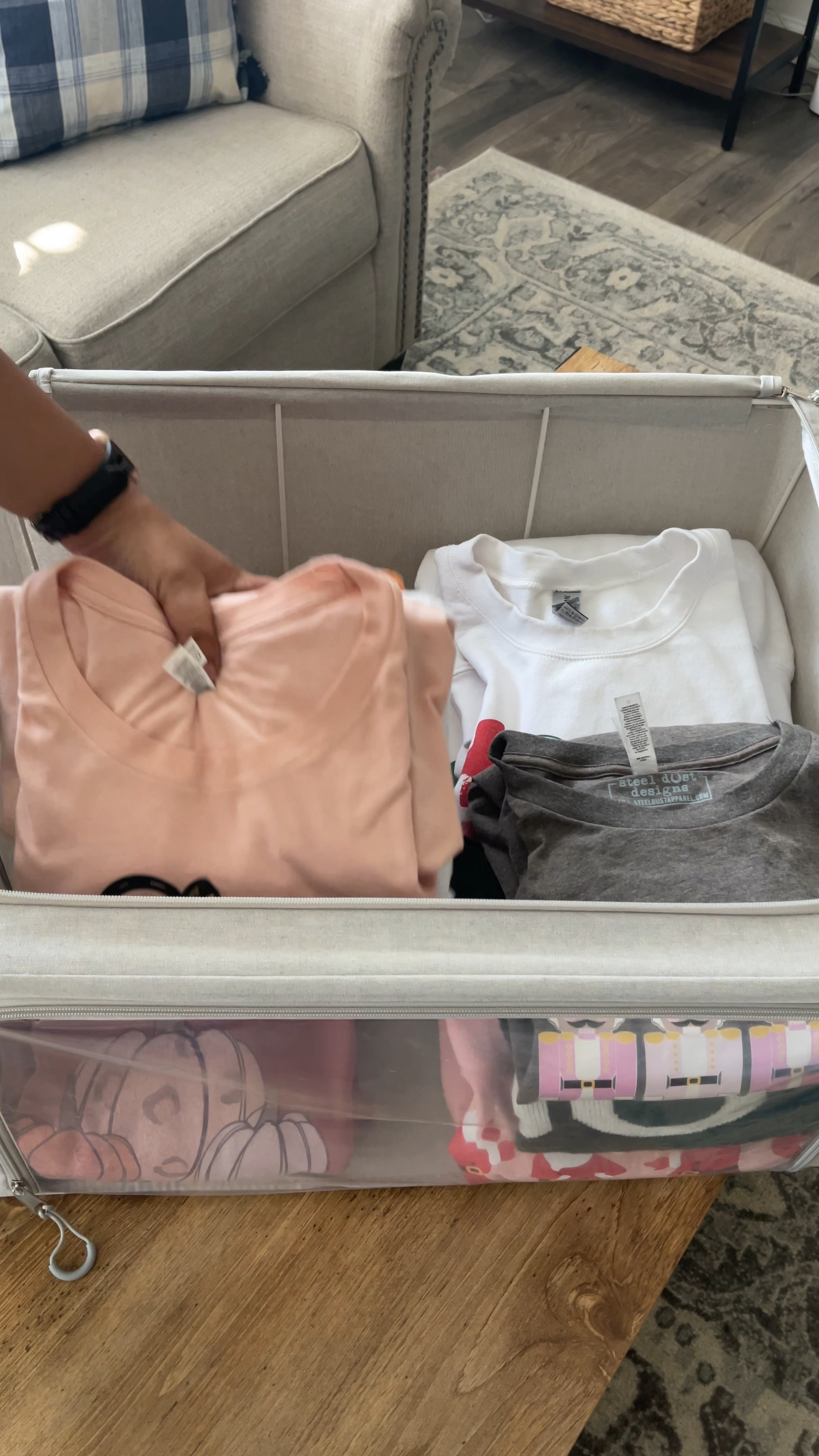 Using these fabric storage bins to help organize my closet space. This is the large. It comes in small medium and large. I think the large is better for bedding and linens but this will work for now  

#LTKVideo #LTKfindsunder50 #LTKhome