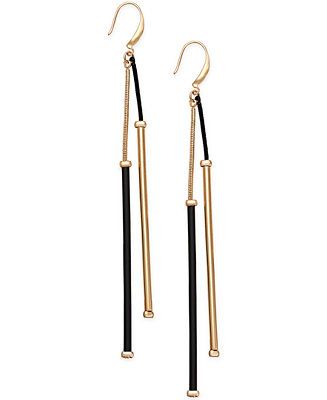 INC International Concepts Gold-Tone Jet Linear Drop Earrings, Only at Macy's | Macys (US)