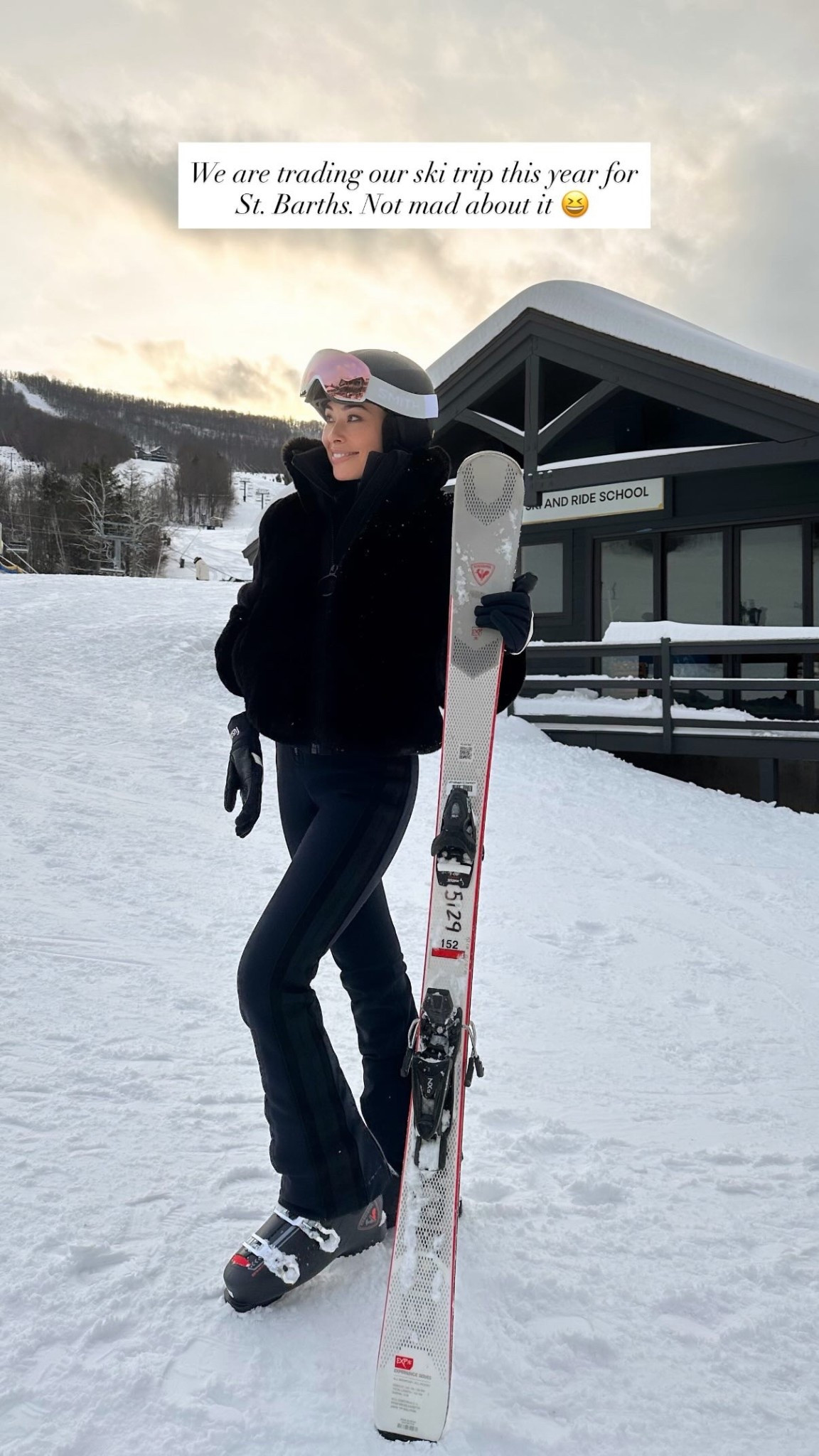 Fusalp ski onesie with Goldbergh ski jacket, Smith helmet and Smith goggles. Ski outfit, Windham Mountain, winter outfit. 

#LTKTravel #LTKSeasonal #LTKActive