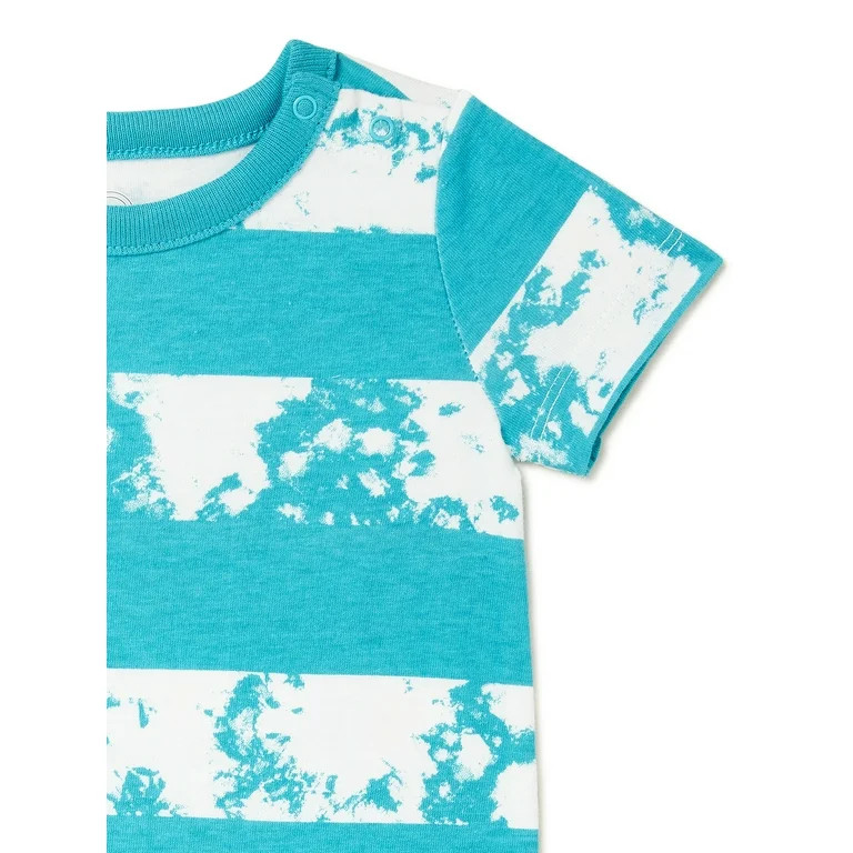 Wonder Nation Baby Boys Knit Turq Romper, Sizes 0-24M - Walmart.com | Walmart (US)