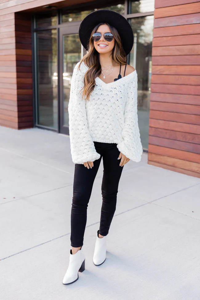 Better Than That Chunky Cropped Sweater Cream FINAL SALE | The Pink Lily Boutique