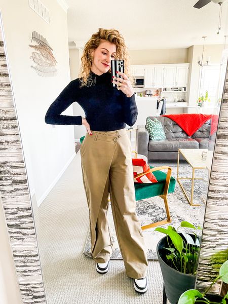 Office-ready even if I’m not office-willing. The coolest trousers and sweater with a polo collar (wearing a small in both) with Nike AF1s  

#LTKworkwear #LTKfindsunder50 #LTKstyletip
