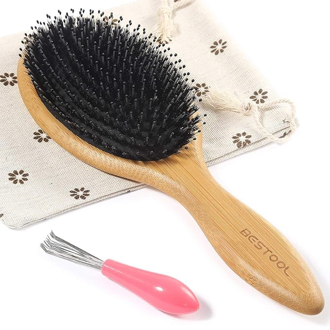 BESTOOL Hair Brush, Boar & Nylon Bristle Brush for Women men Kid, Oval Brush for Wet/Dry Hair Smo... | Amazon (US)