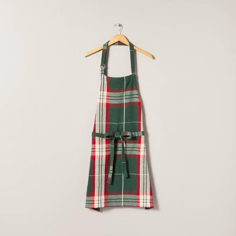 Holiday Plaid Cooking Apron Green/Red - Hearth & Hand™ with Magnolia | Target