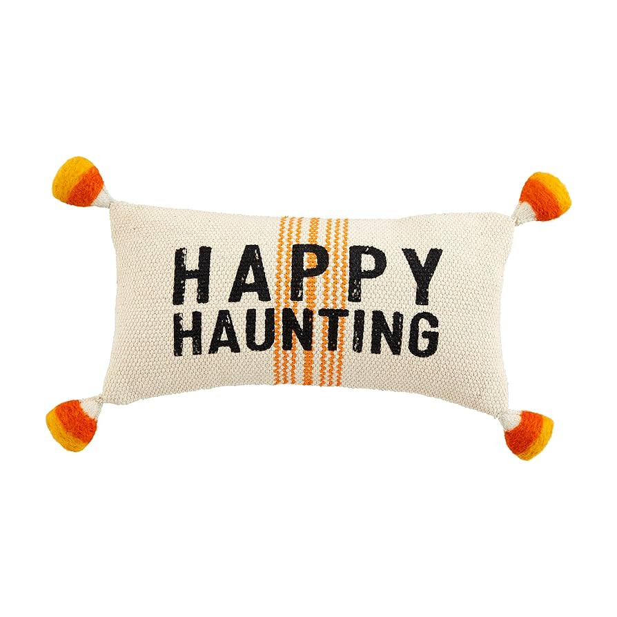 Mud Pie Halloween Pillow, 12" x 6", Happy Haunting | Amazon (US)