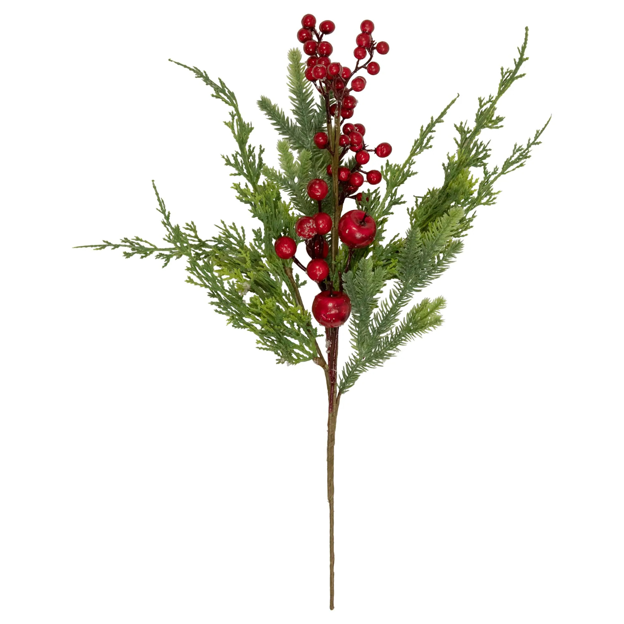 Northlight Iced Red Berries and Mini Apples Frosted Artificial Christmas Branch Spray - 20 inch | NORTHLIGHT YK93243 | Lowe's