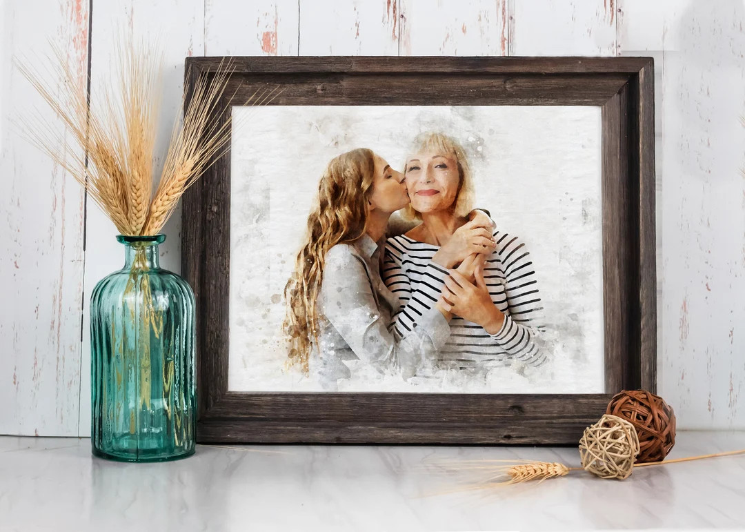 Personalized Mother's Day Watercolor Portrait, Gift for Mom, Mom Daughter, Custom Mother Daughter... | Etsy (US)