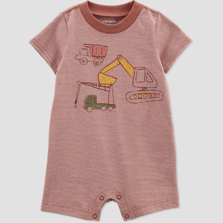 Carter's Just One You® Baby Boys' Construction Romper - Brown | Target