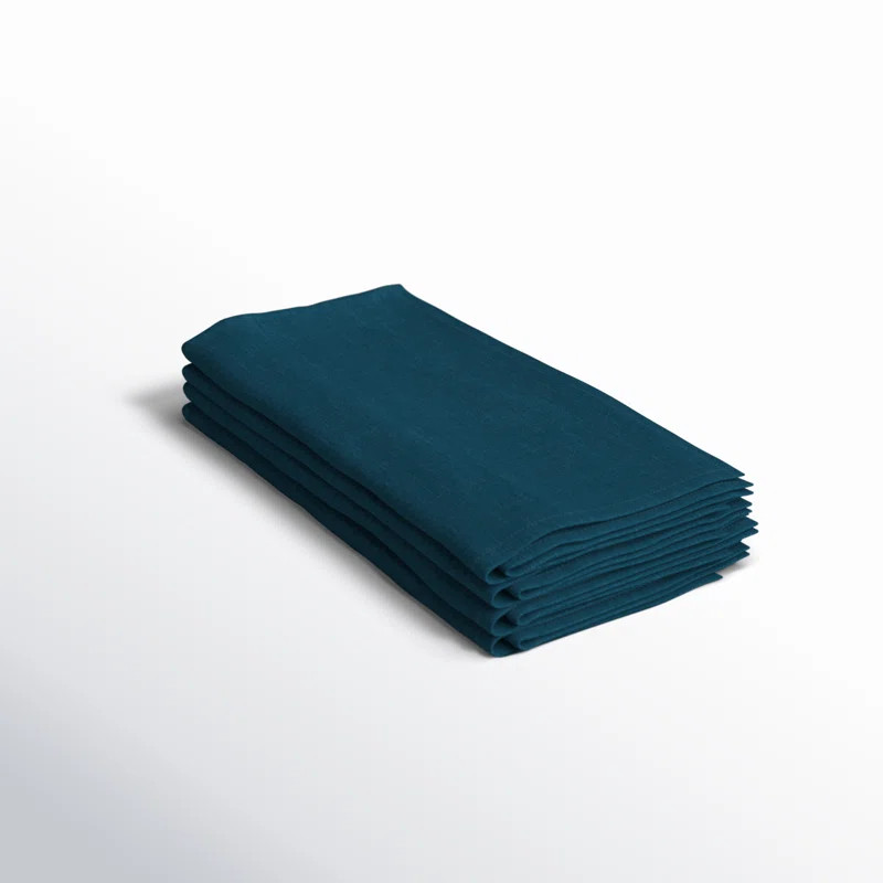 Alvia 100% Stone Washed Linen Napkins, 20" x 20" (Set of 4) | AllModern