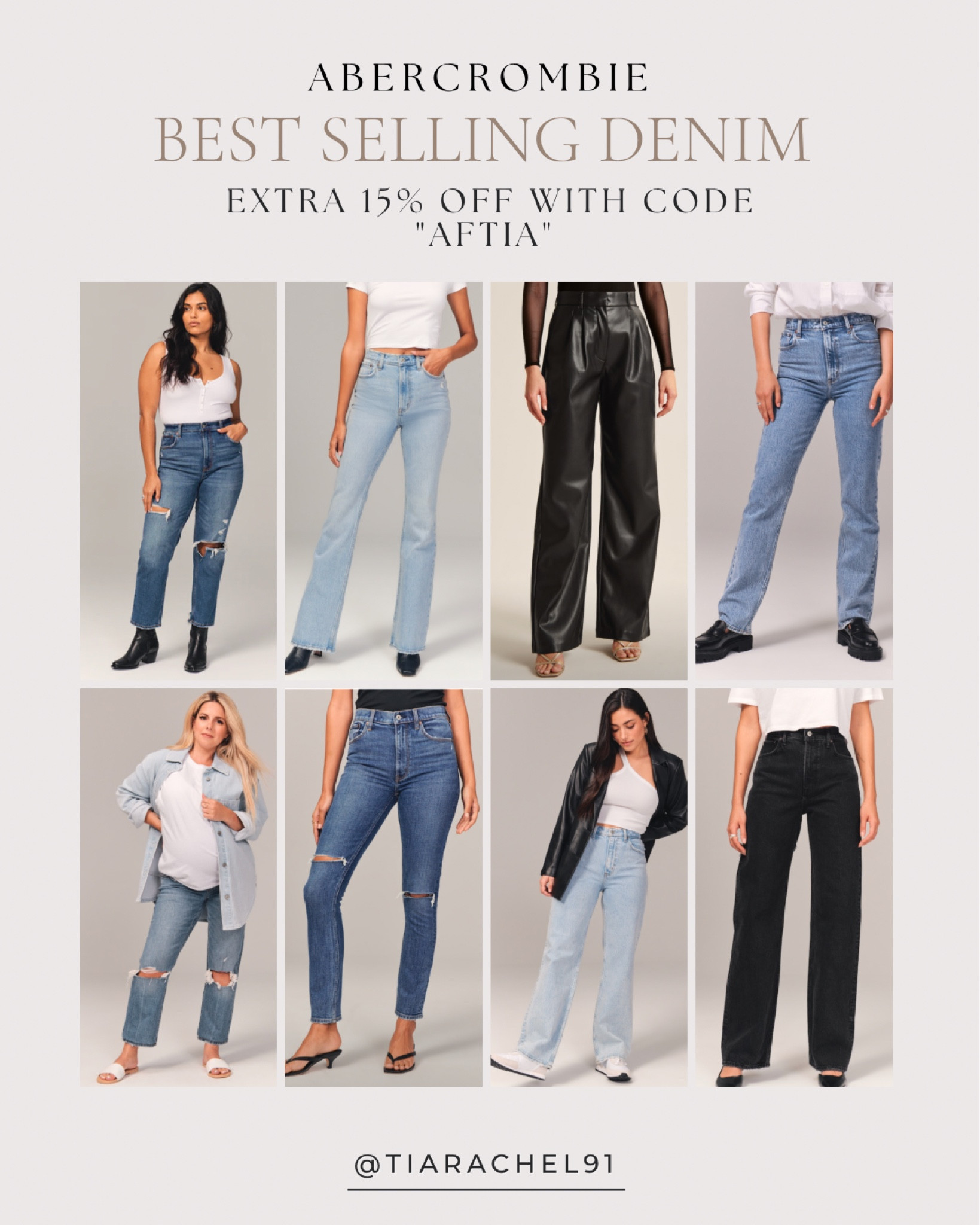 Abercrombie jeans 25% off sitewide + additional 15% off with code “AFTIA” 

#LTKcurves #LTKsalealert #LTKbump