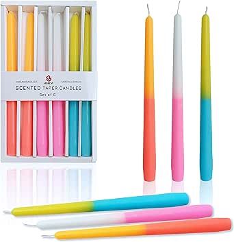 Rose Taper Candles Candlesticks 10Inch Handmade Set of 6 Twisted Candlesticks Candle Sticks Taper... | Amazon (US)