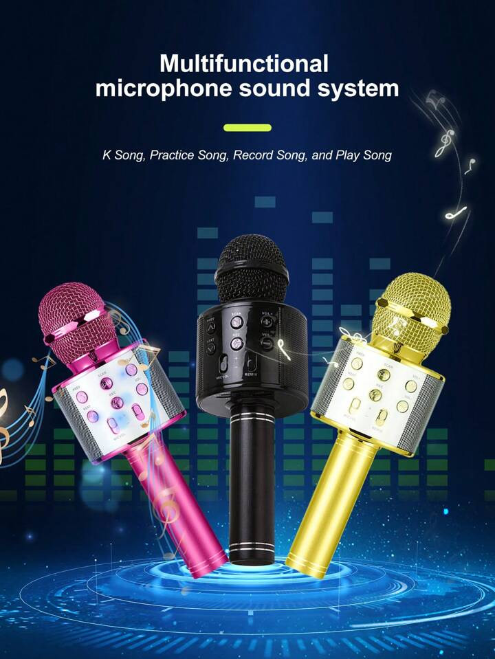 Handheld Karaoke Microphone, Microphone, Audio Integrated Speaker, Mobile Wireless Bluetooth Suit... | SHEIN