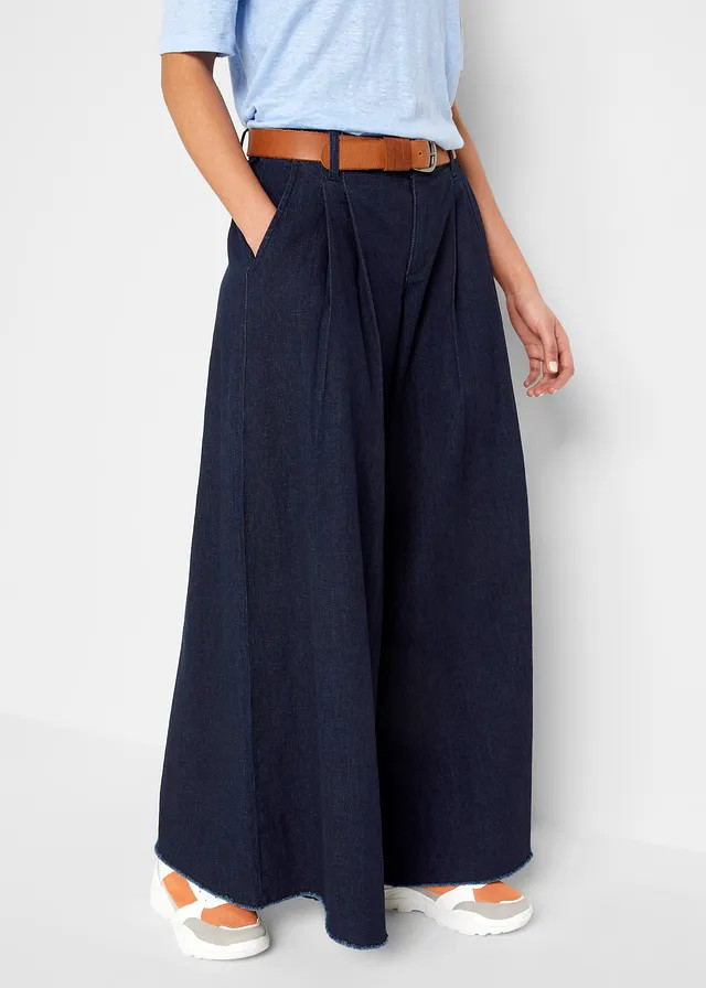 Wide leg jeans, broekrok lichtblauw denim | Bonprix NL (Influencer)
