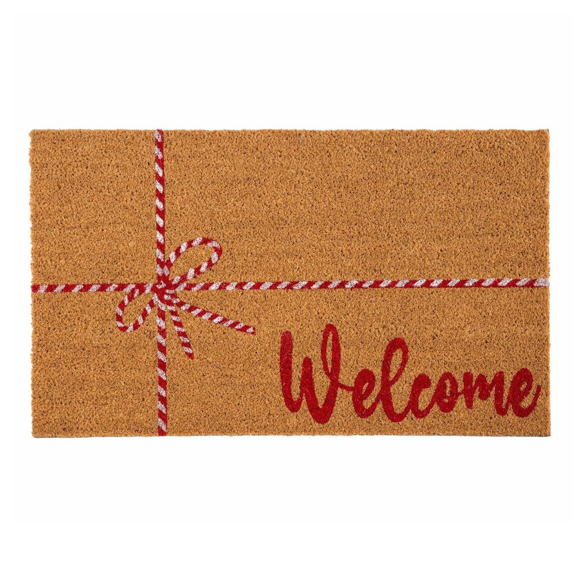 Shiraleah "Welcome" Candy Cane Holiday Doormat | Target