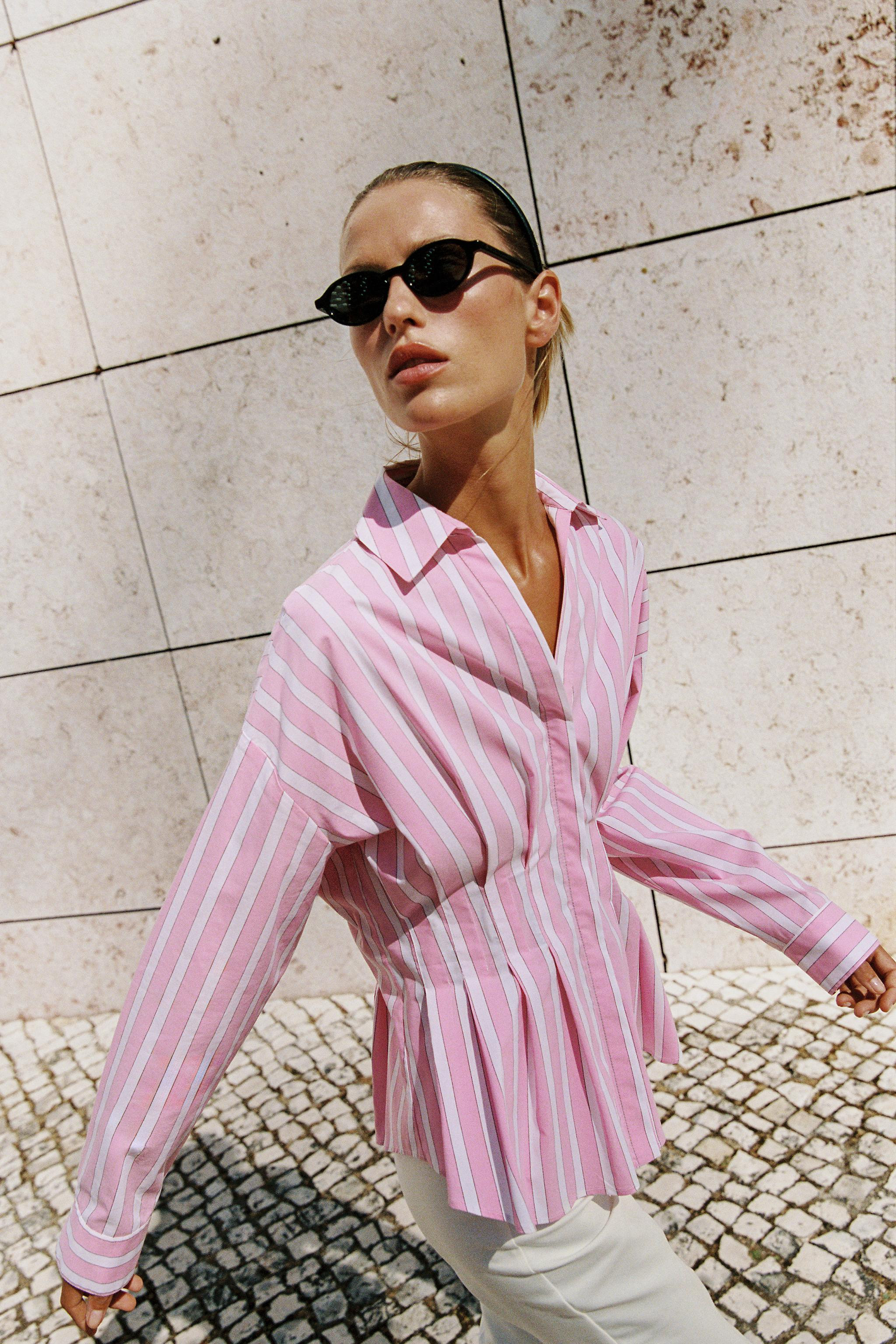 PLEATED STRIPED SHIRT | Zara UK