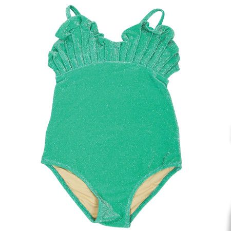 Mermaid Shimmer Girls One Piece Swimsuit Green 6m-8 | Shade Critters
