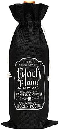 Black Flame Company, Hocus Pocus Wine Gift Bags, Burlap Wine Bottle Cover Bag For Halloween, Besties | Amazon (US)