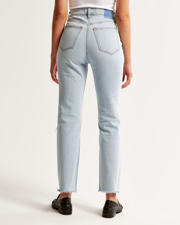 Women's Ultra High Rise Ankle Straight Jean | Women's Clearance | Abercrombie.com | Abercrombie & Fitch (US)