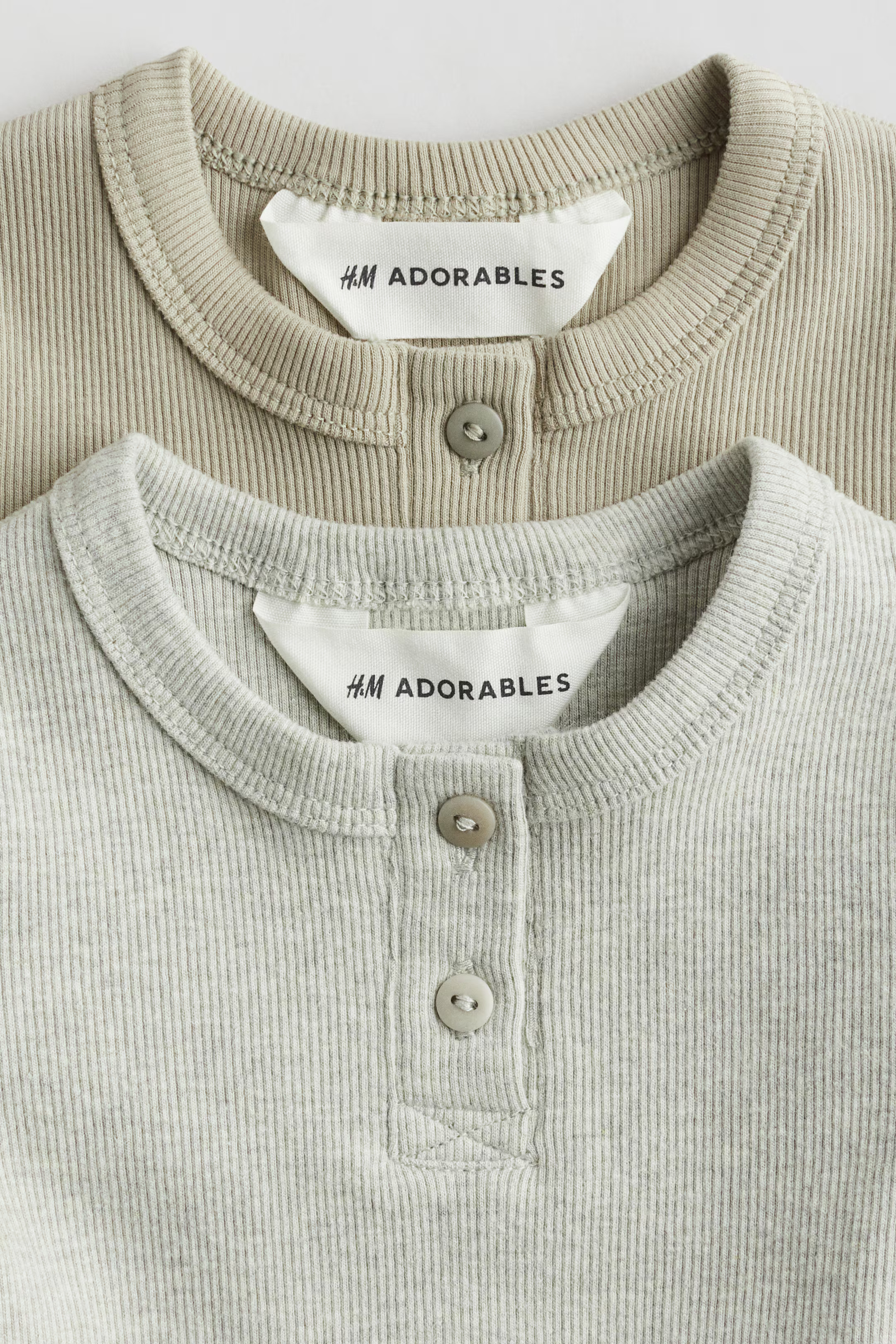 2-pack cotton Henley tops | H&M (UK, MY, IN, SG, PH, TW, HK)