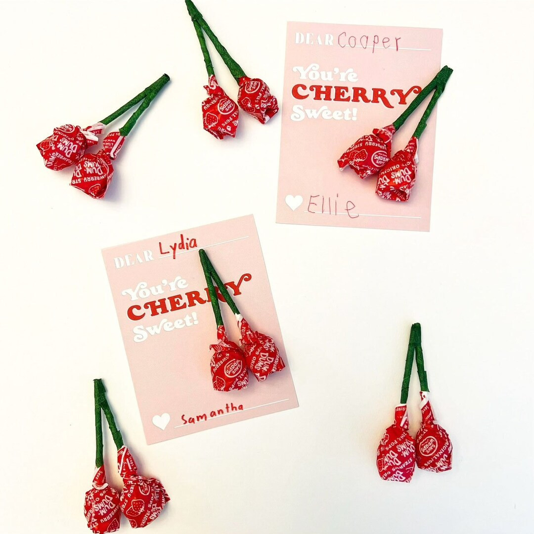 Cherry Valentine Printable, Cherries Valentine, Classroom Valentines Favors, School Valentine Gif... | Etsy (US)