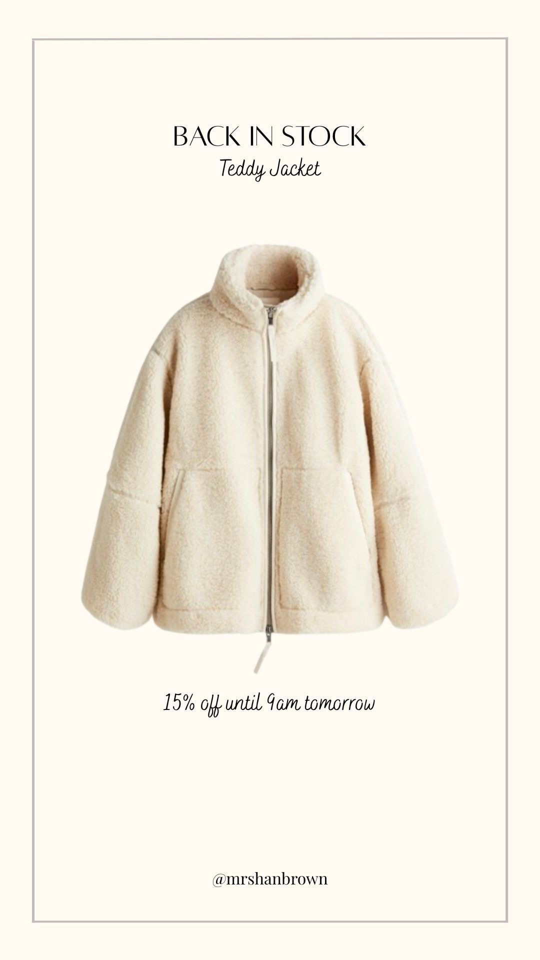 Back in stock in all sizes girls!!! 🙌🏼

Teddy jacket, fleece, autumn jacket, winter coat, cosy outfit 

#LTKuk #LTKwinter #LTKautumn