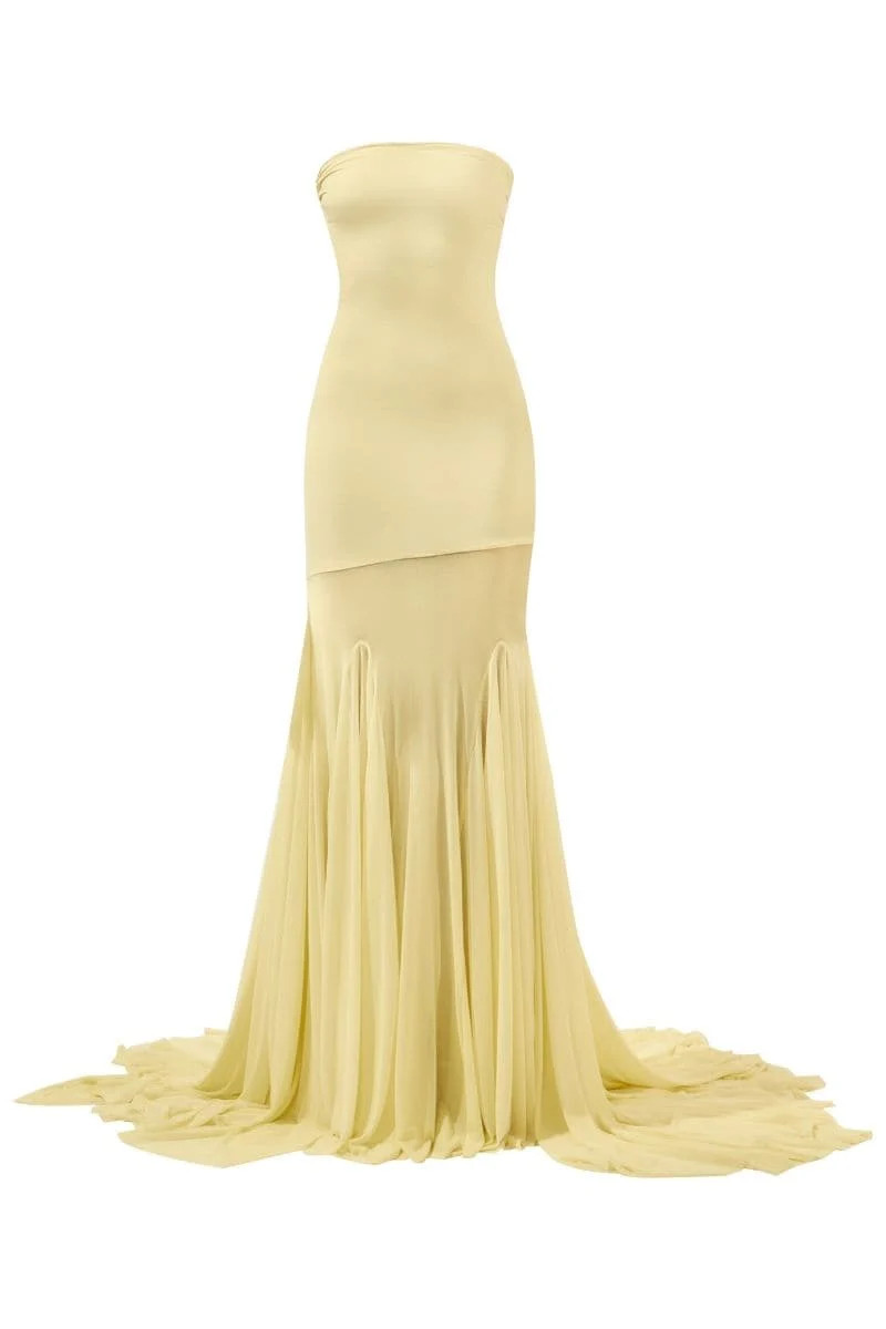 DAHLIA BUTTER YELLOW TUBE GOWN | Deme By Gabriella | CULT MIA | CULT MIA UK LTD
