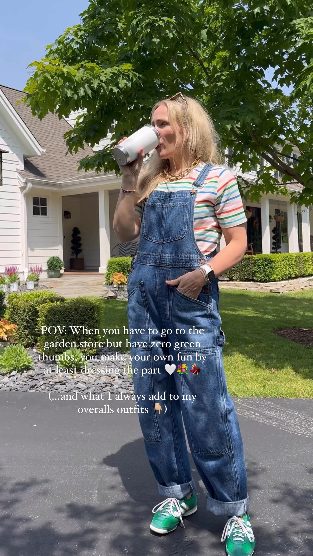Outfit of the day - madewell overalls, adidas sneakers, bombas no show socks, KULE stripe tee, JCrew chunky gold necklace, KREWE sunglasses 

See more everyday casual outfits over on CLAIRELATELY.com 

#LTKStyleTip #LTKSeasonal #LTKFindsUnder100