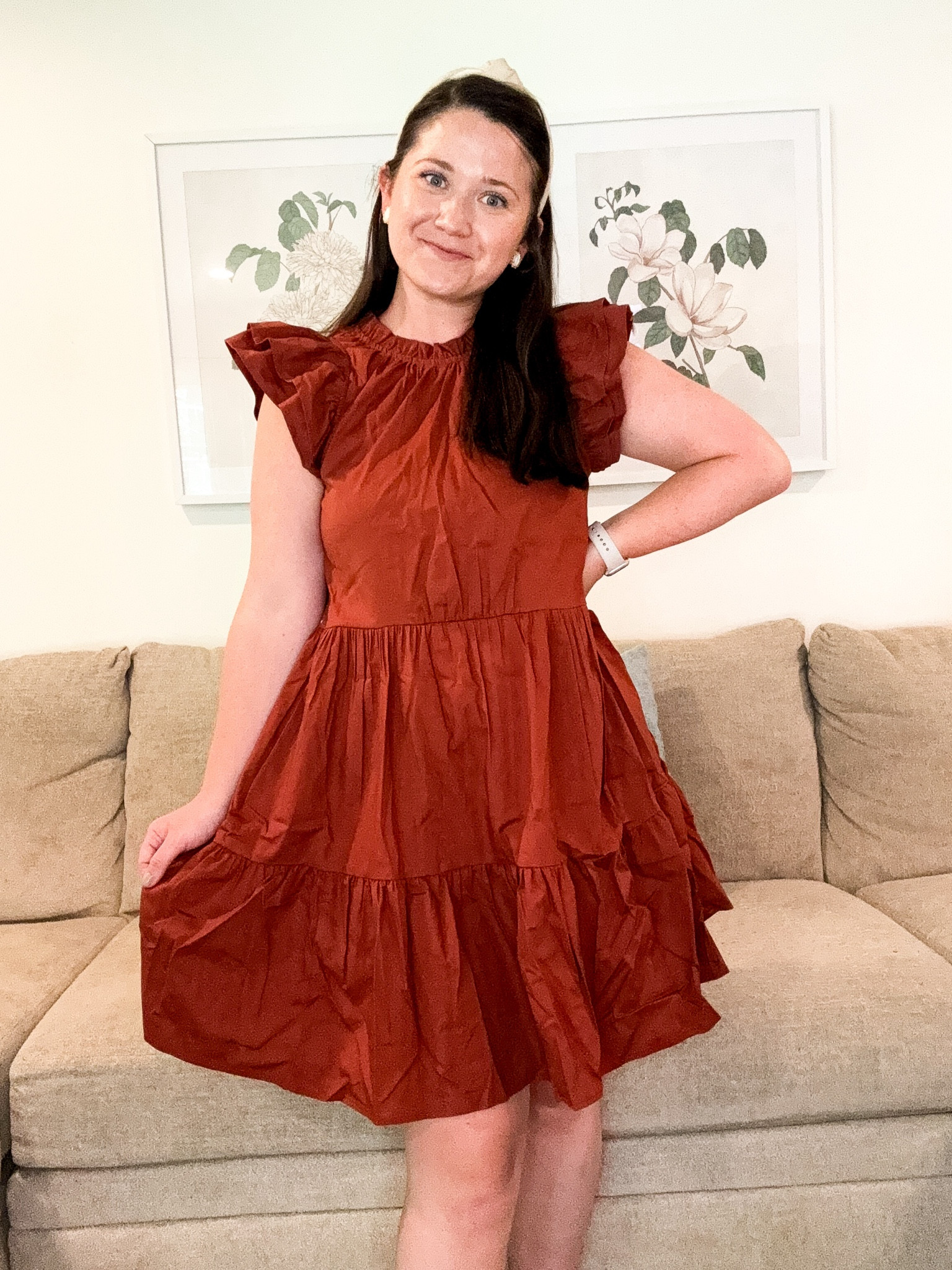 Dress. Summer dress. Fall dress. Work outfit. Work dress. Flutter sleeve dress 