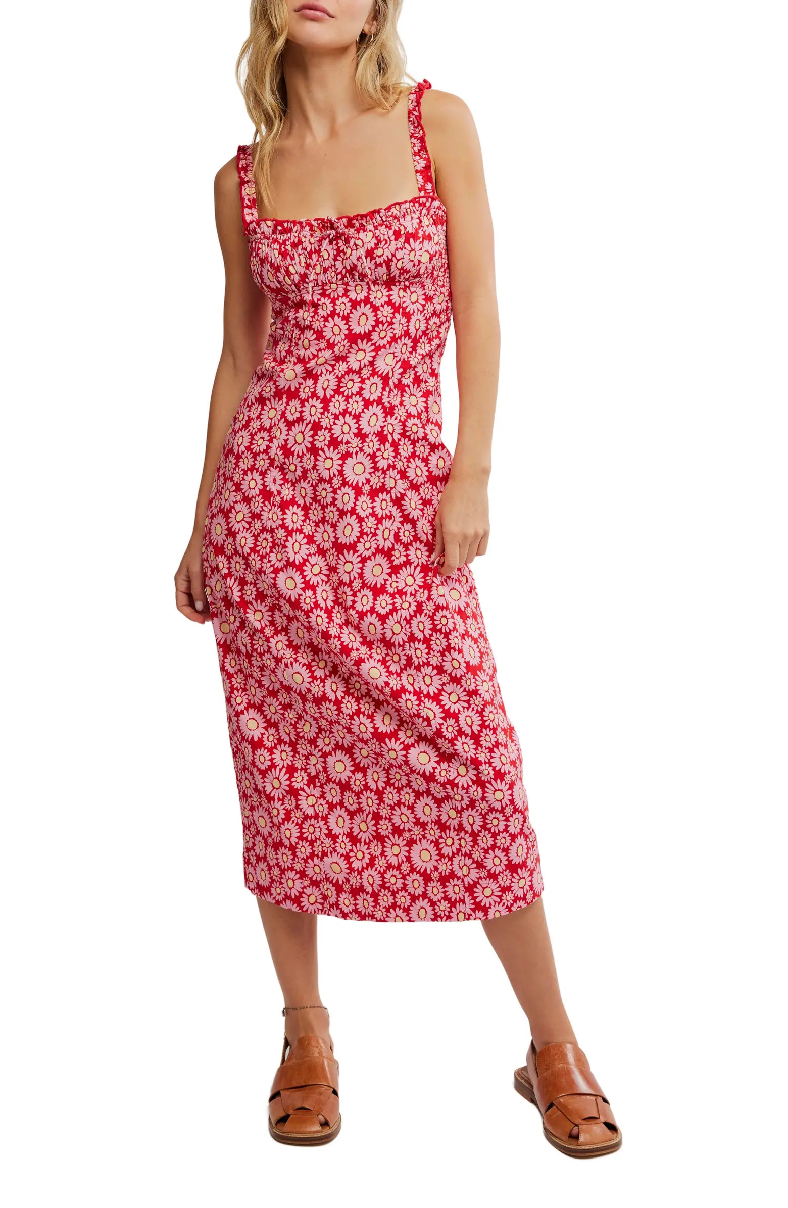 Free People Lucinda Floral Print Midi Dress | Nordstromrack | Nordstrom Rack