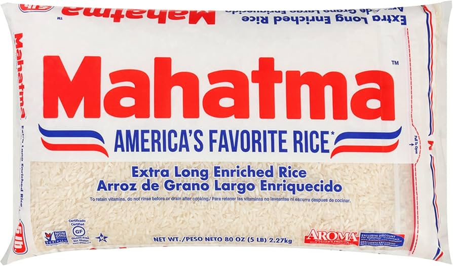 Mahatma Extra-Long-Grain Rice 5-Pound Rice Bag, Gluten-Free and Non-GMO White Rice Bulk Bag | Amazon (US)