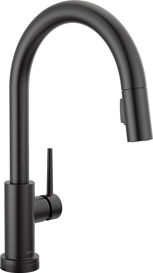 Delta Faucet Trinsic Matte Black Kitchen Faucet Touch, Touch Kitchen Faucets with Pull Down Spray... | Amazon (US)