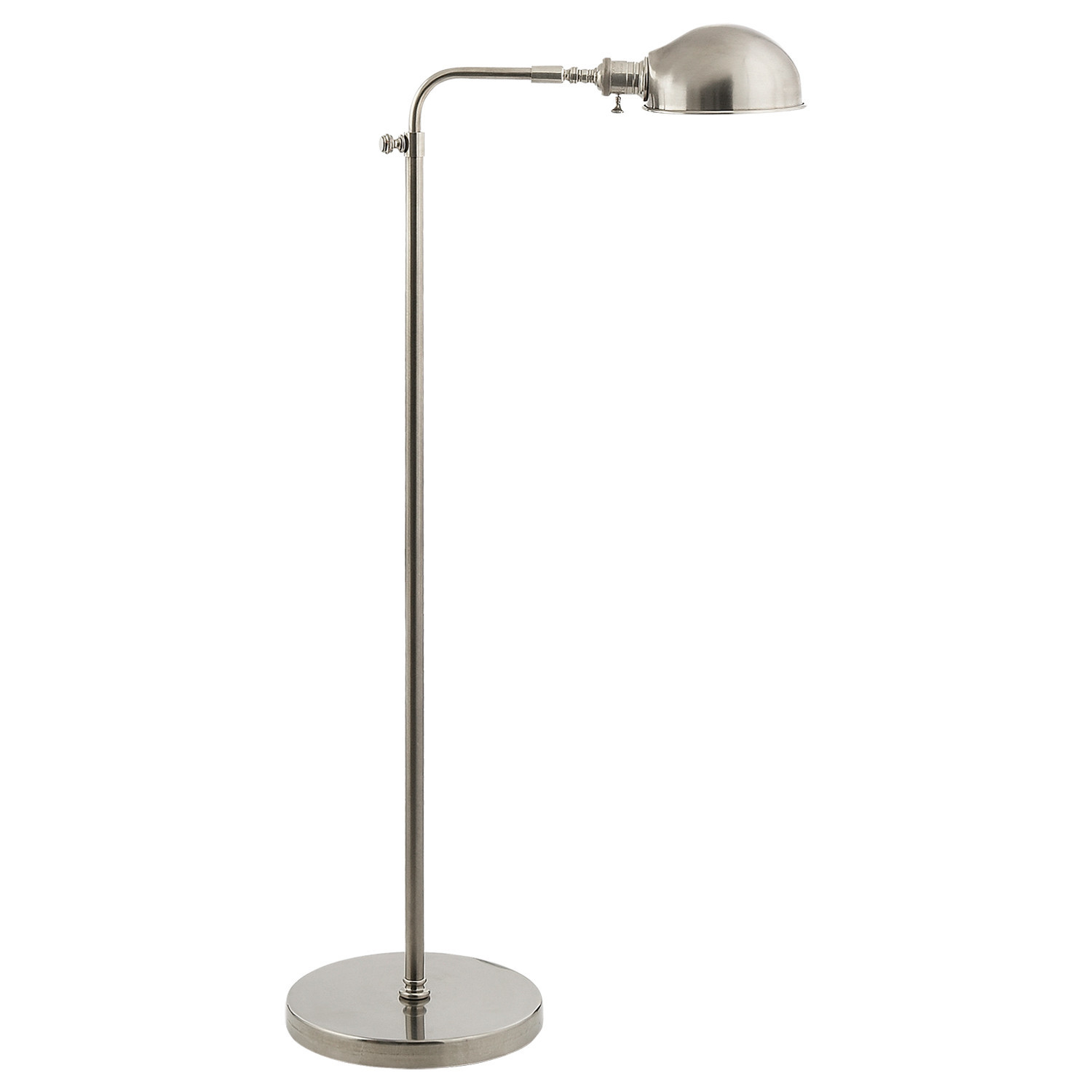Visual Comfort Old Pharmacy Antique Nickel Dome Adjustable Task Floor Lamp | Kathy Kuo Home