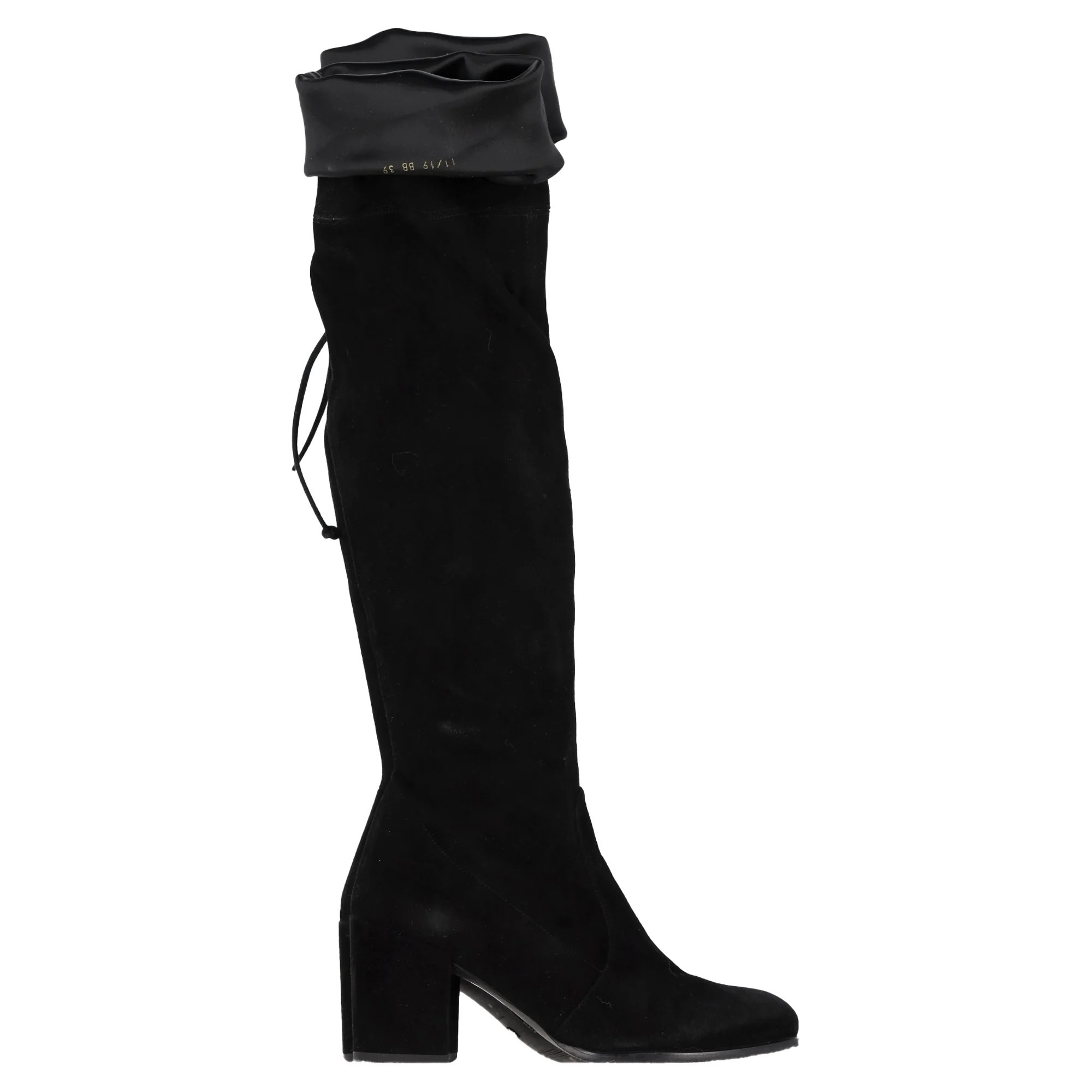 Stuart Weitzman Knee High Boots in Black Suede | Shop Simon