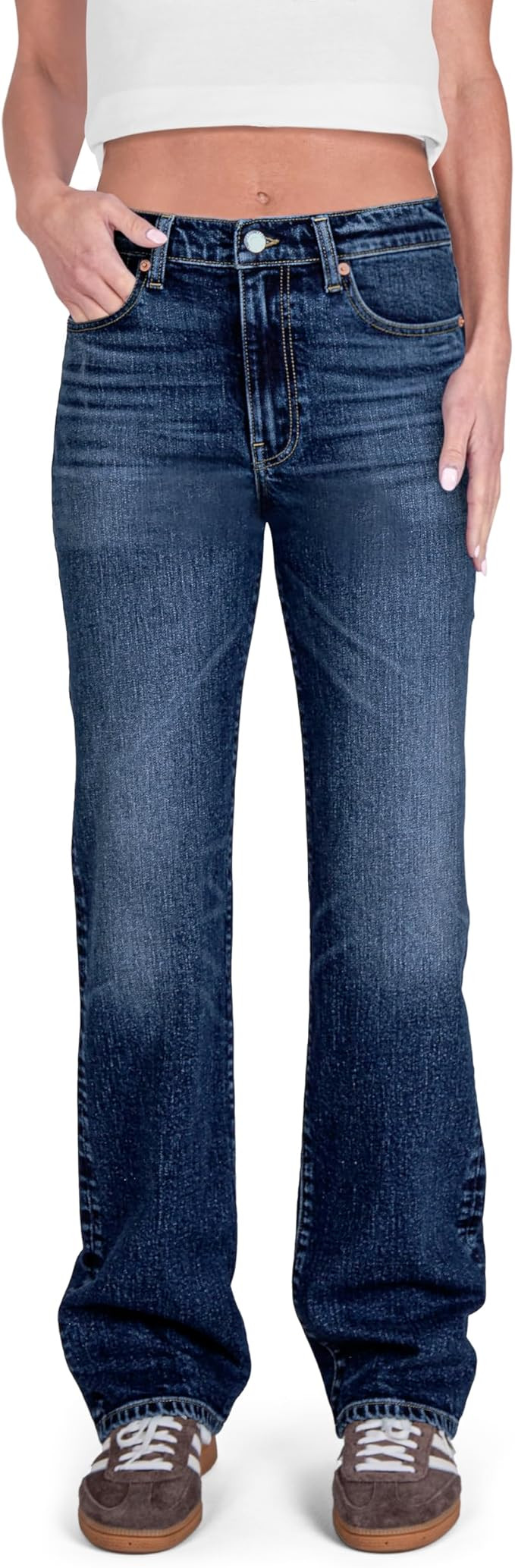 Women's Mid Rise Regular Straight Jeans Classic Pants | Amazon (US)