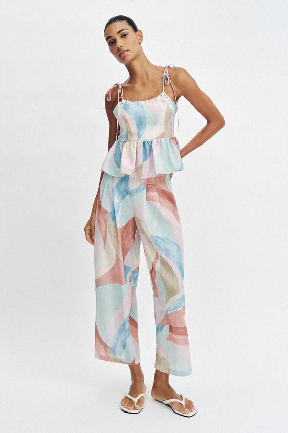 PRINTED STRAP TOP | Zara US