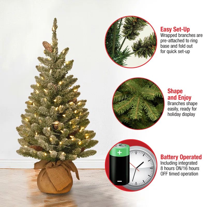 36'' Lighted Artificial Fir Christmas Tree | Wayfair North America