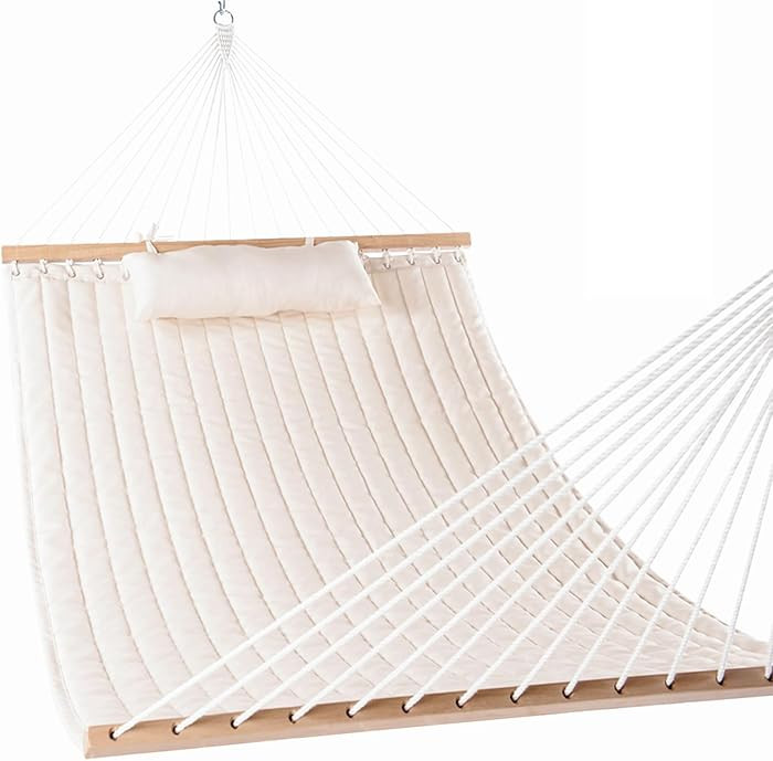 Lazy Daze Hammocks 12 FT Double Quilted Fabric Hammock with Spreader Bars and Detachable Pillow, ... | Amazon (US)
