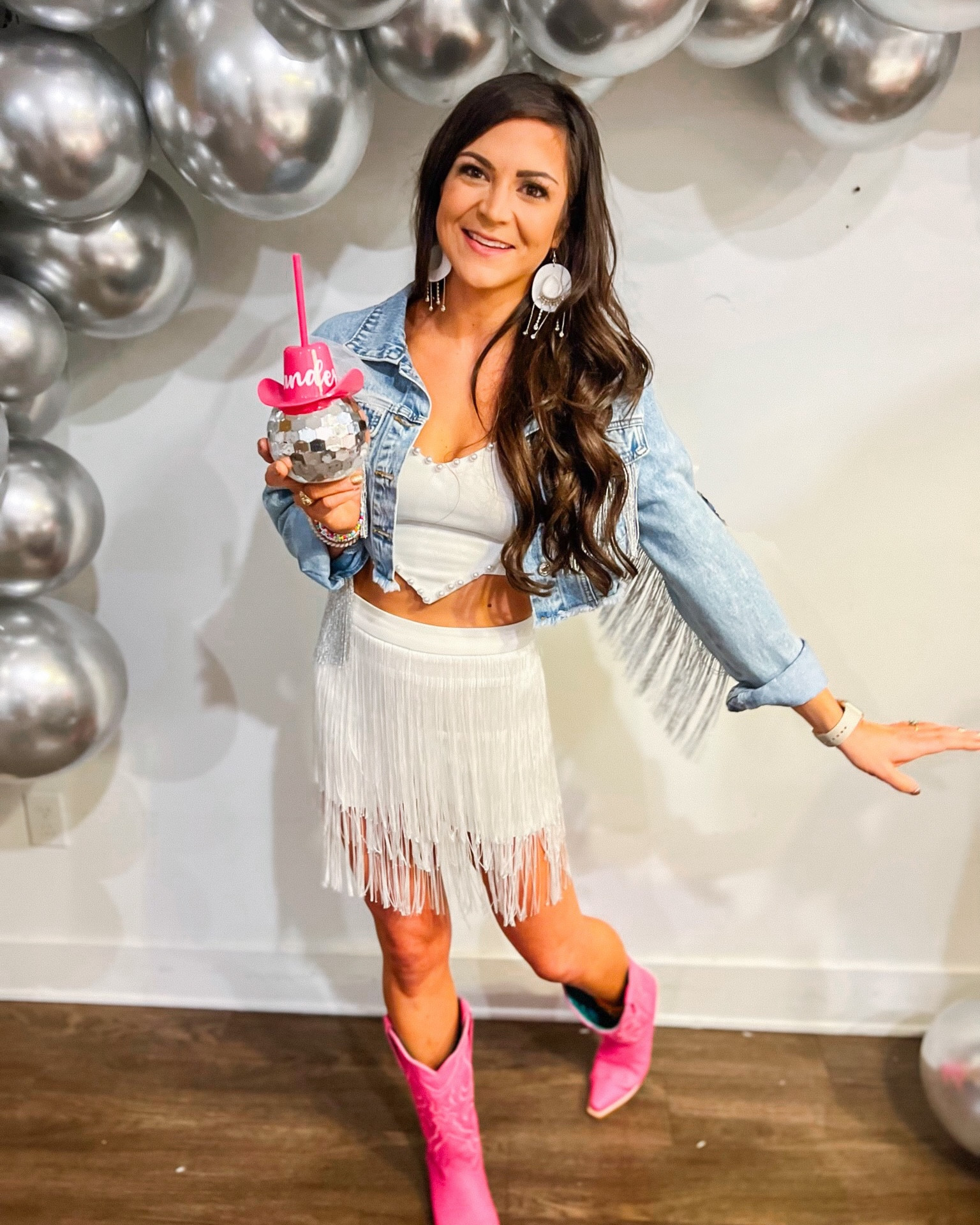 Disco cowgirl bachelorette look for a last rodeo in Nashville 
#bridetobe #discocowgirl #bachelorettee

#LTKfindsunder50 #LTKparties #LTKwedding