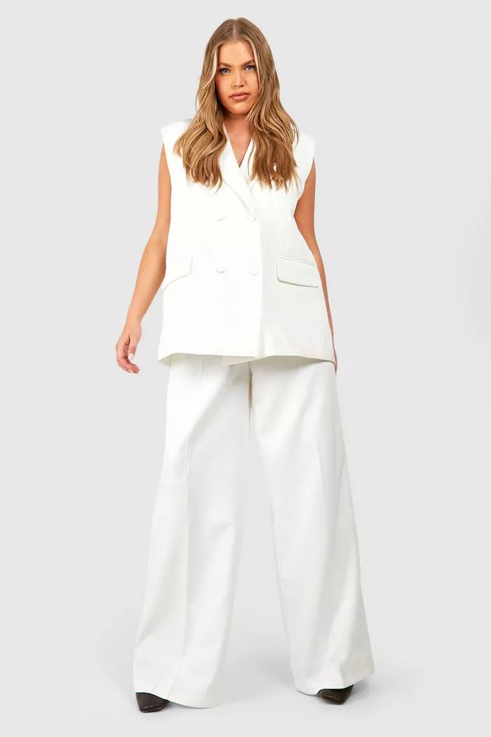 Plus Tailored Wide Leg Pants | boohoo (US & Canada)