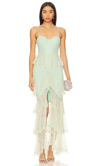 Zelda Fitz Gown in Light Green | Revolve Clothing (Global)