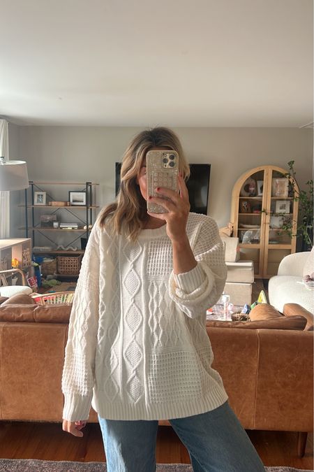 White Gilmore girls sweater from Walmart. I got an xl and it’s perfect 



#LTKfindsunder50 #LTKfindsunder100 #LTKSeasonal