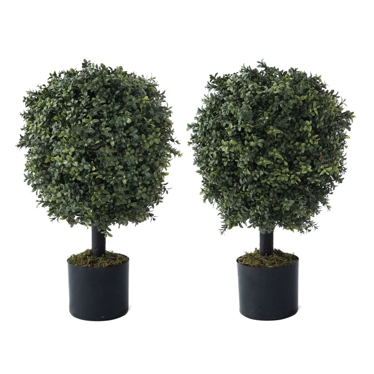 CAPHAUS Artificial Boxwood Topiary Ball Tree Set of 2, Artificial UV Resistant Bushes, Faux Potte... | Walmart (US)